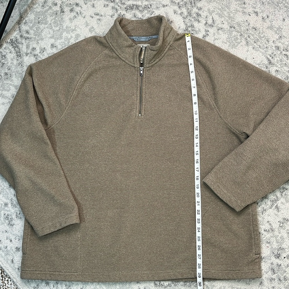 L.L. BEAN QUARTER ZIP PULLOVER TAN FLEECE LONG SLEEVE VERY WARM SZ XXL - Picture 13 of 14
